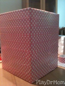 Box covered in Polka Dot Duck Tape