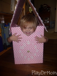 Honor (kneeling down) in her Cuckoo Clock Costume