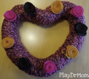 Yarn Wrapped Heart Wreath