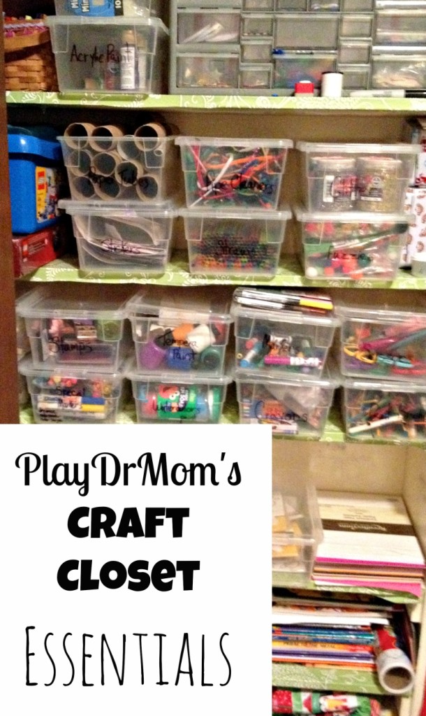 PlayDrMom's Craft Closet Essentials .... everything you need for crafting with kids.  Great for gift ideas too!