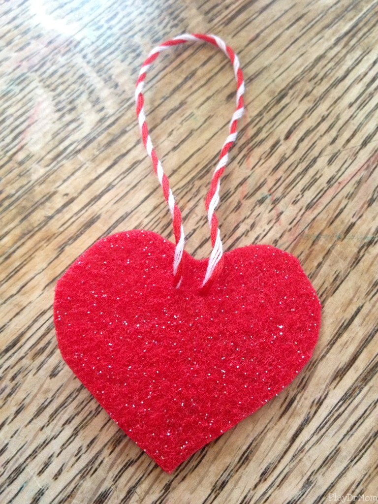 Heart Ornaments for our Valentine's Day Tree Play Dr Mom
