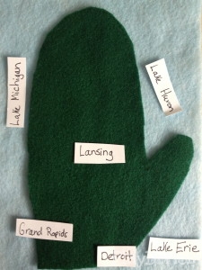 completed Michigan Mitten activity