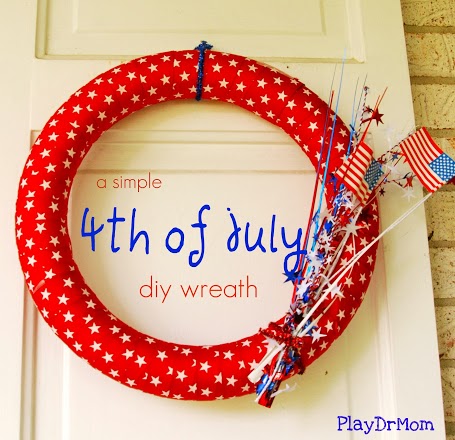 PlayDrMom shares a simple wreath to make for the 4th of July