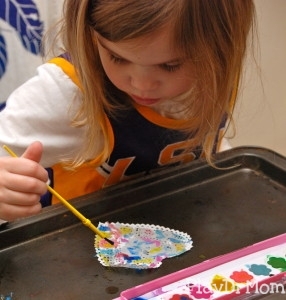 Painting the Paper Heart Doilies