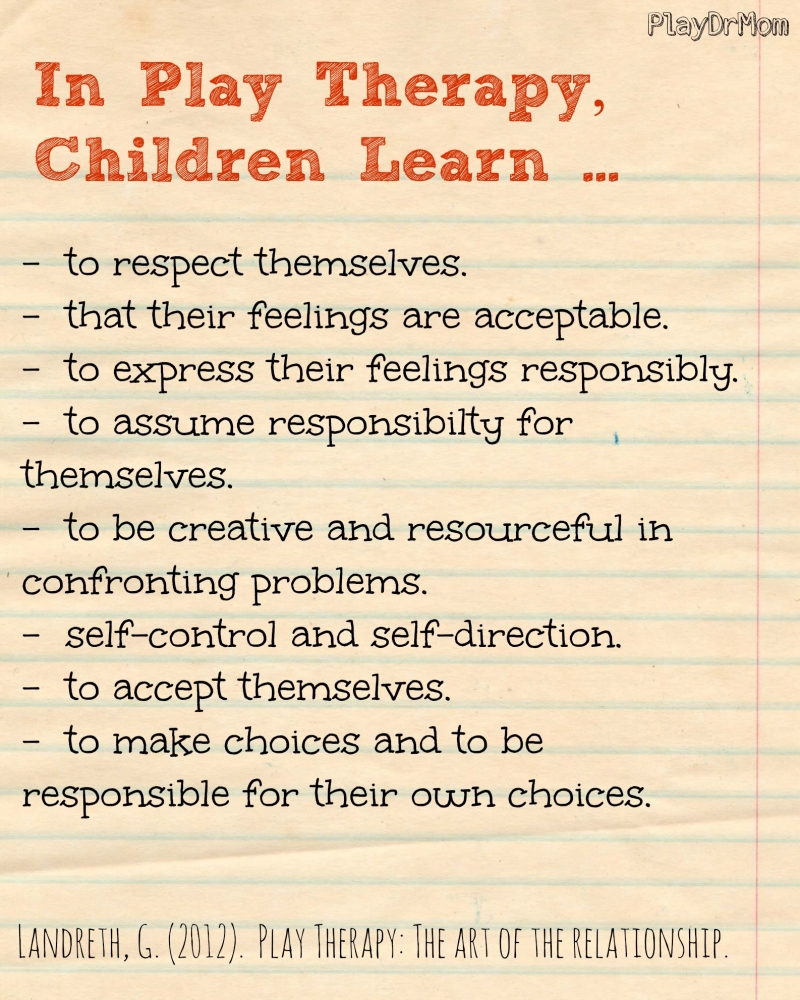 in play therapy, children learn ...