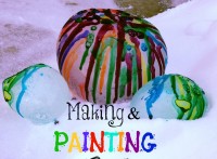 PlayDrMom makes and paints some ice rocks