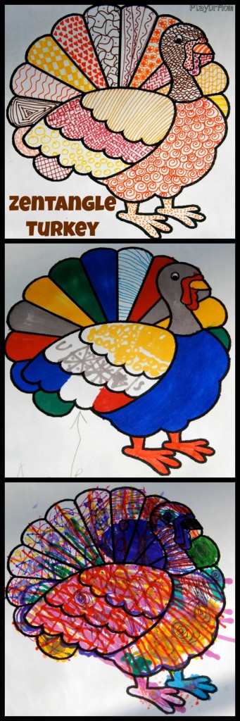 Connect and create with kids making Zentangle Turkeys