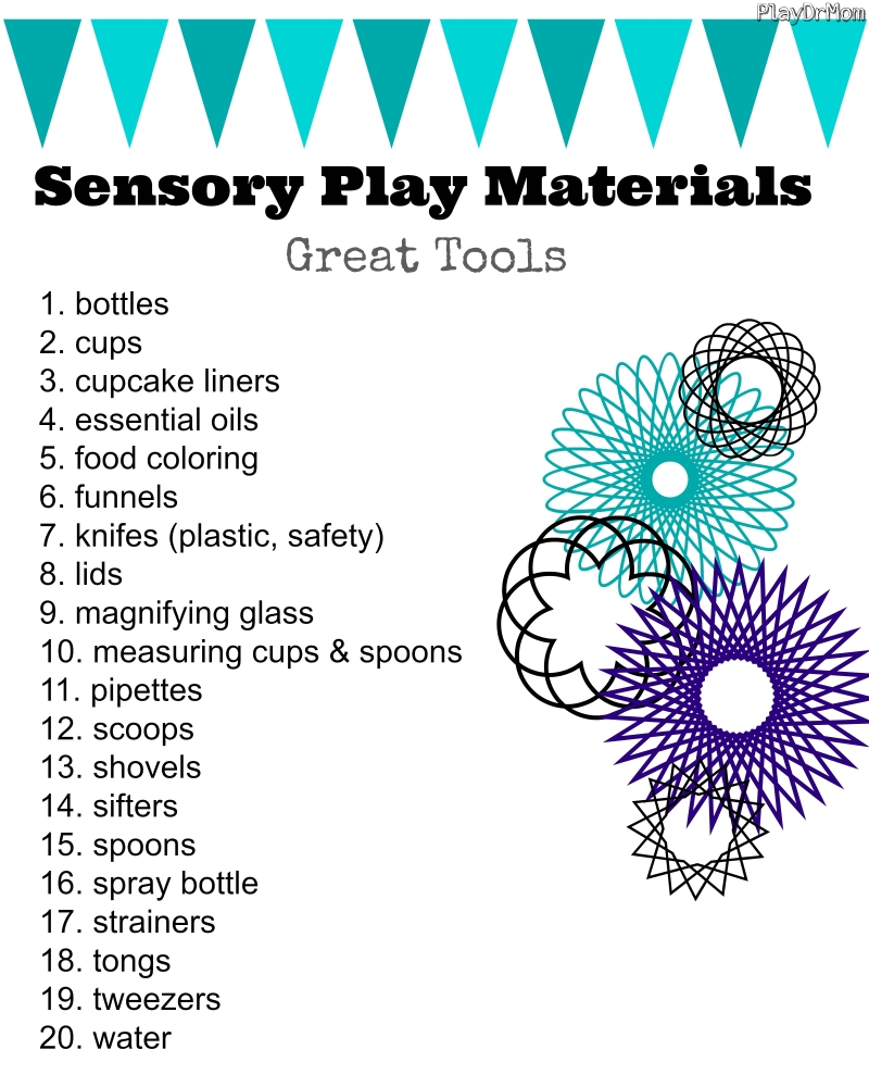 sensory play materials - tools