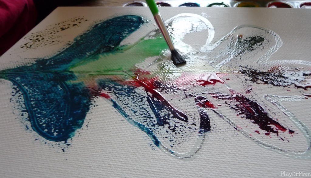Beautiful Fall Art Gel Glue resist with Watercolor Play Dr Mom